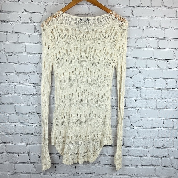 KARMA BLUE Cream Crochet Sweater‎ Anthropologie Size L - Picture 4 of 4